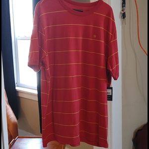Brixton striped scarlet s/s knit tshirt